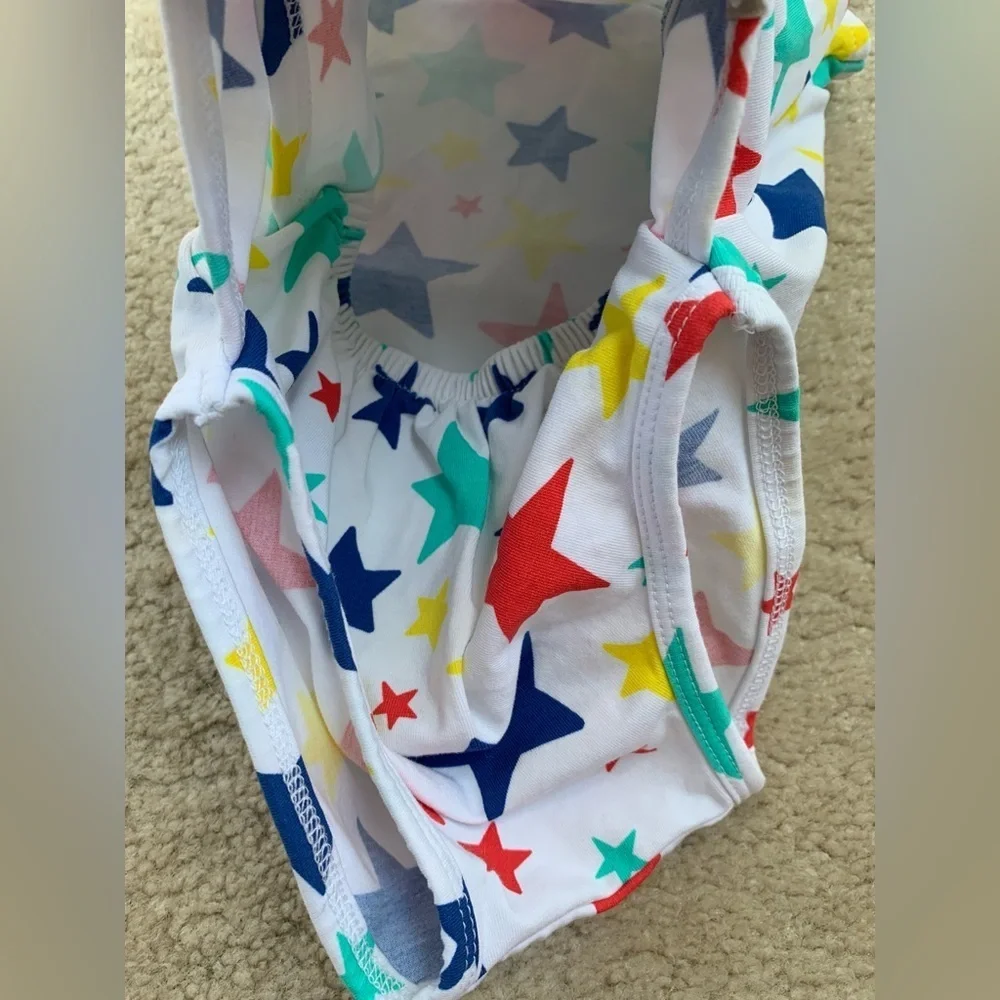 Oeteo Size 6-12 Months Colorful Star Print Adaptive Bodysuit One Piece